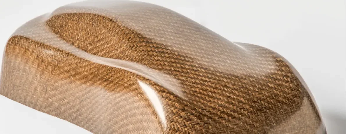 Pliable: like carbon fibre (Kevlar), Amplitex made from flax can be moulded and baked. Photo: Bcomp