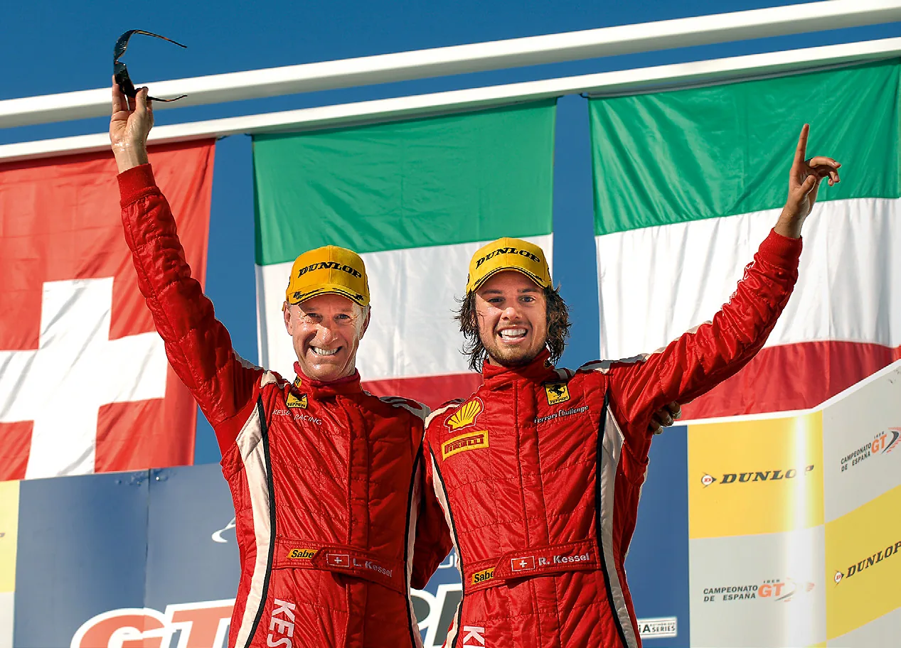 Erinnerung an die GT Open 2008: Vater Loris und Sohn Ronnie Kessel fuhren auch zusammen Rennen.