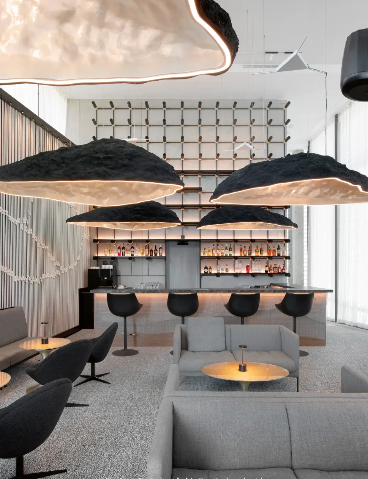 Not an oyster: these lamps depict no sea creatures but are modelled on the landscape of the Vaud Jura. Photo: Hôtel des Horlogers