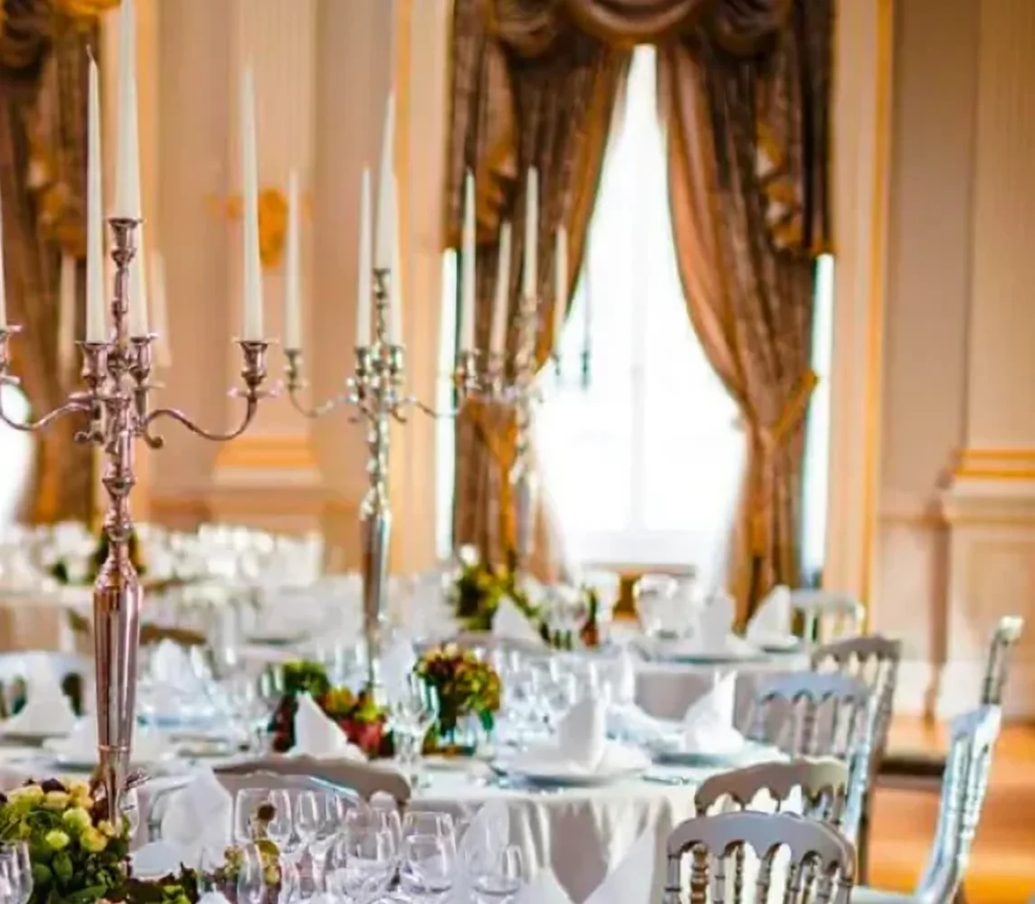 The listed Salle Viennoise with its stuccowork and chandeliers. Photo: Adrian Ehrbar