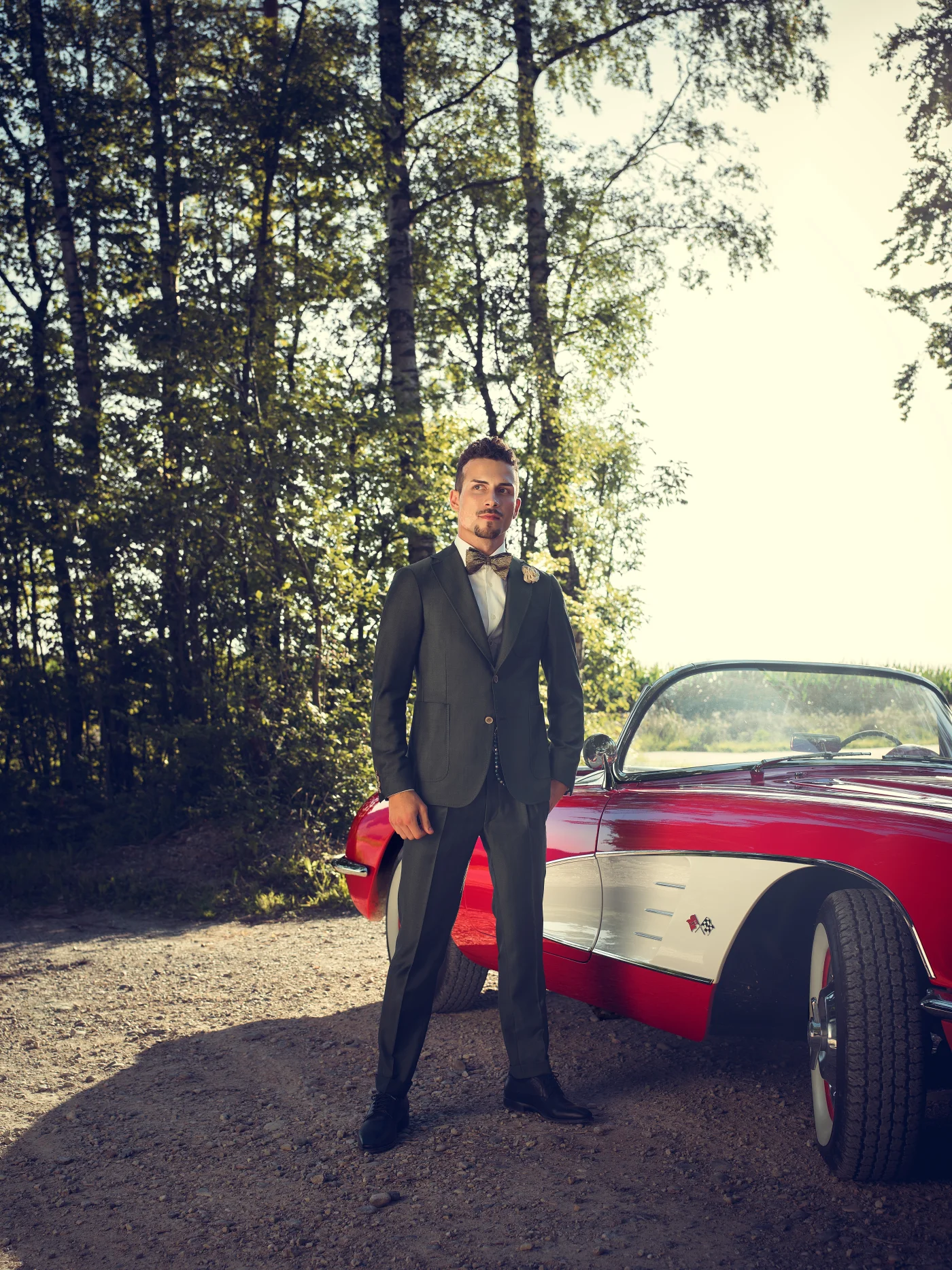 Gentleman’s choice: the classic three-piece with a bow tie. Photo: Kenner