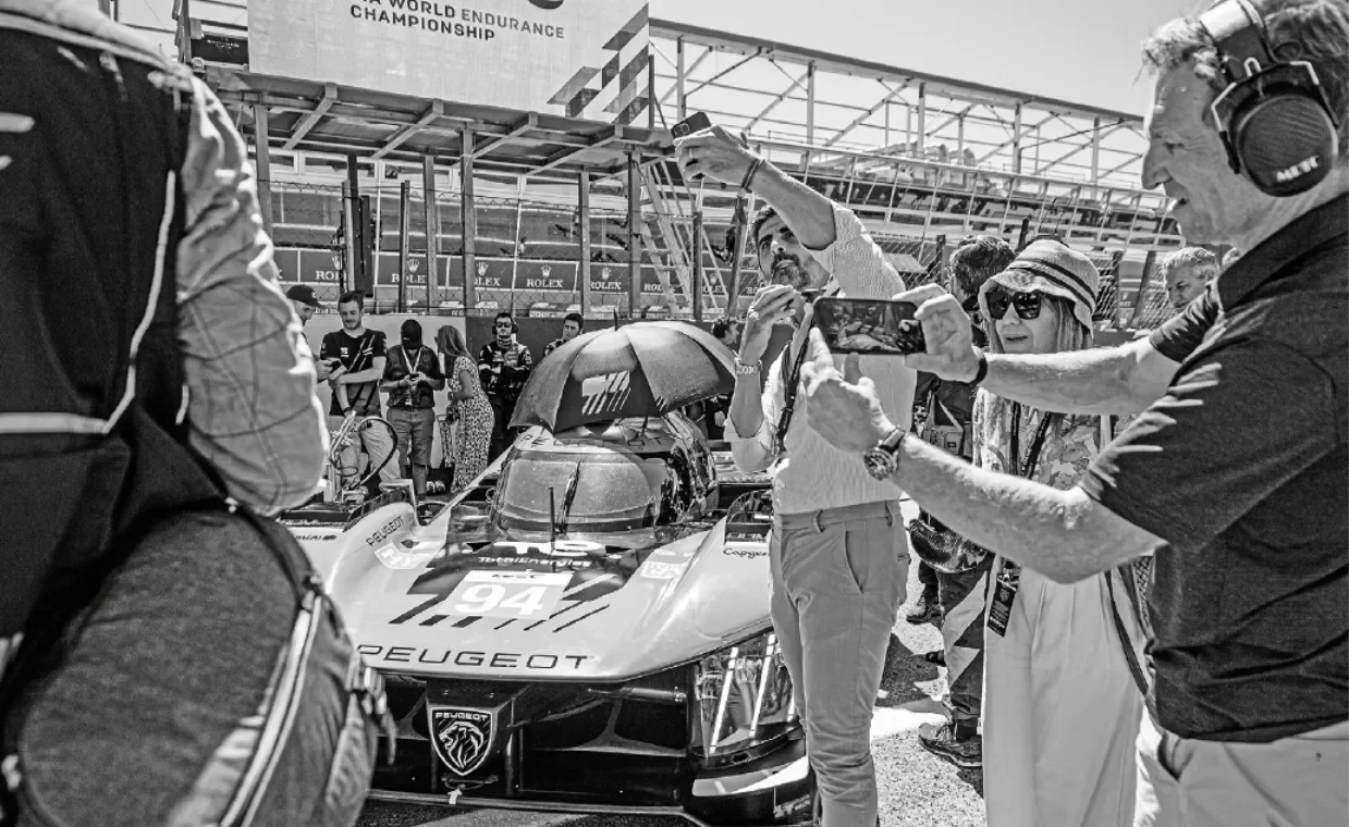 On the grid at Monza: the team readies the two hypercars for the WEC round. Photo: Peugeot